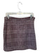 Maeve Size XS Maroon & White Nylon Blend Side Zip Houndstooth Fuzzy Skirt Maroon & White / XS