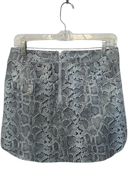 Karina Grimaldi Size S Gray & Black Lamb leather Snake Embossed Back Zip Skirt Gray & Black / S