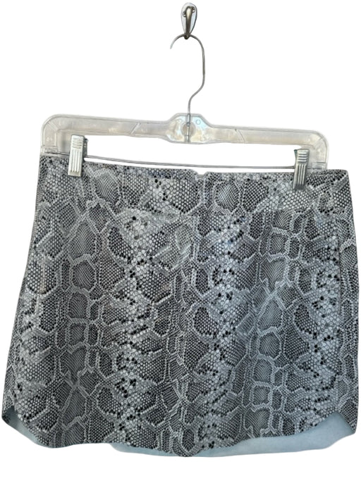 Karina Grimaldi Size S Gray & Black Lamb leather Snake Embossed Back Zip Skirt Gray & Black / S