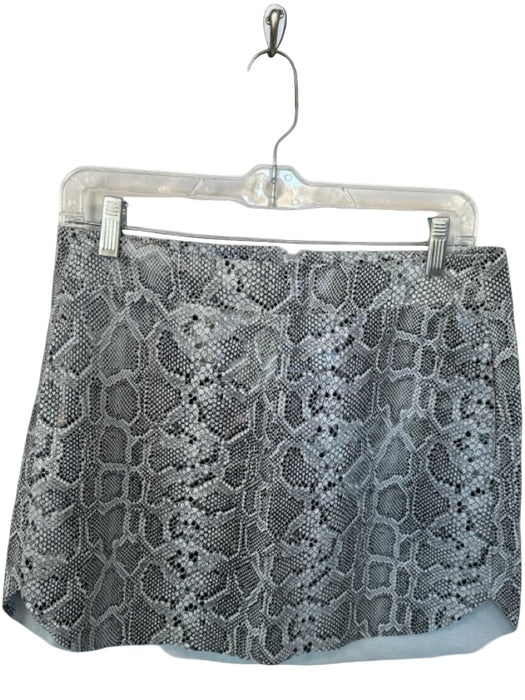 Karina Grimaldi Size S Gray & Black Lamb leather Snake Embossed Back Zip Skirt Gray & Black / S