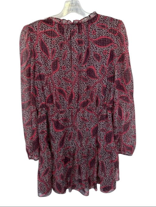 Marie Oliver Size XS Maroon & gold Silk Blend Long Balloon Sleeve Tassels Dress Maroon & gold / XS