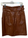 Esqualo Size 4 Brown Vegan Leather Belted Skirt Brown / 4