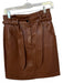 Esqualo Size 4 Brown Vegan Leather Belted Skirt Brown / 4