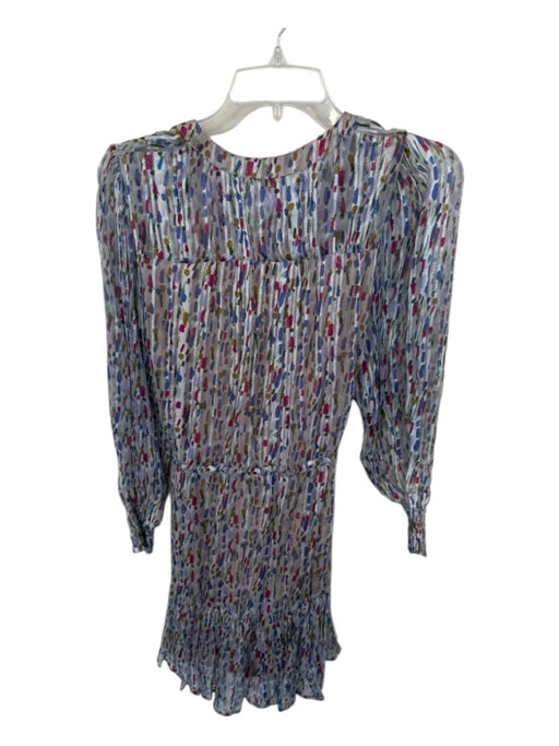 Velvet Size XS Gray & Purple Cotton Blend Long Balloon Sleeve Metallic Dress Gray & Purple / XS