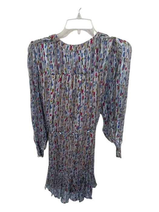 Velvet Size XS Gray & Purple Cotton Blend Long Balloon Sleeve Metallic Dress Gray & Purple / XS