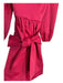 La Roque Size S Red Polyester Long Balloon Sleeve Cross Over Belted Dress Red / S
