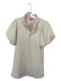 THML Size XS Cream Polyester Blend jaquard Short Balloon Sleeve Buttons Dress Cream / XS