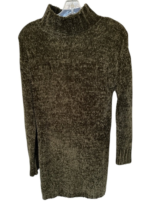 Bella Dahl Size XS Green Velvet Mock Neck Long Sleeve Knit Sweater Green / XS