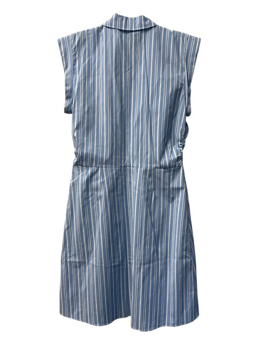 Veronica Beard Size 4 Blue & White Cotton Collared Button Down Cap Sleeve Dress Blue & White / 4