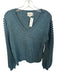 Charli Size XS Navy & Green Viscose Blend Pom Pom Long Sleeve Knit Sweater Navy & Green / XS