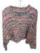 Free People Size S Pink & Green Cotton Blend Mock Neck Chunky Knit Sweater Pink & Green / S