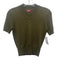 Staud Size XS Olive Green Wool Knit V Neck Short Sleeve Sweater Top Olive Green / XS