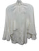 Chloe Size 34 White Silk Long Cap Sleeve Keyhole Back Cape Detail Flounce Top White / 34