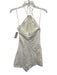 Staud Size 0 White Linen Ladder Lace Accents Tie Neck Halter Peak Hem Dress White / 0