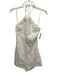 Staud Size 0 White Linen Ladder Lace Accents Tie Neck Halter Peak Hem Dress White / 0