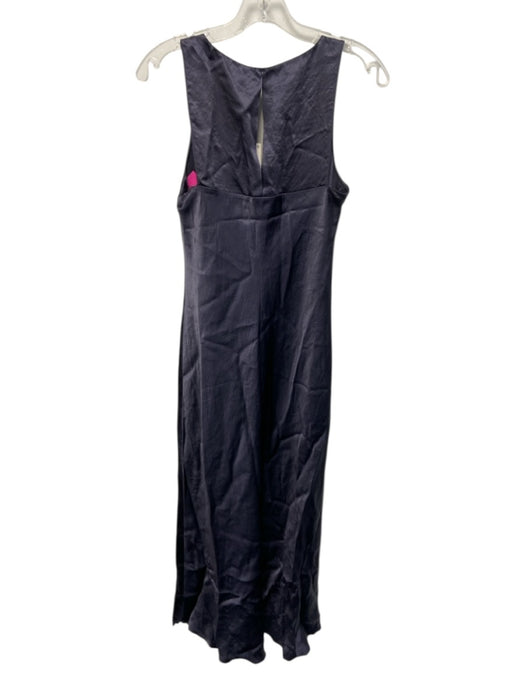 Vince Size XS Slate Blue Acetate Satin Sleeveless Keyhole Back U Neck Dress Slate Blue / XS