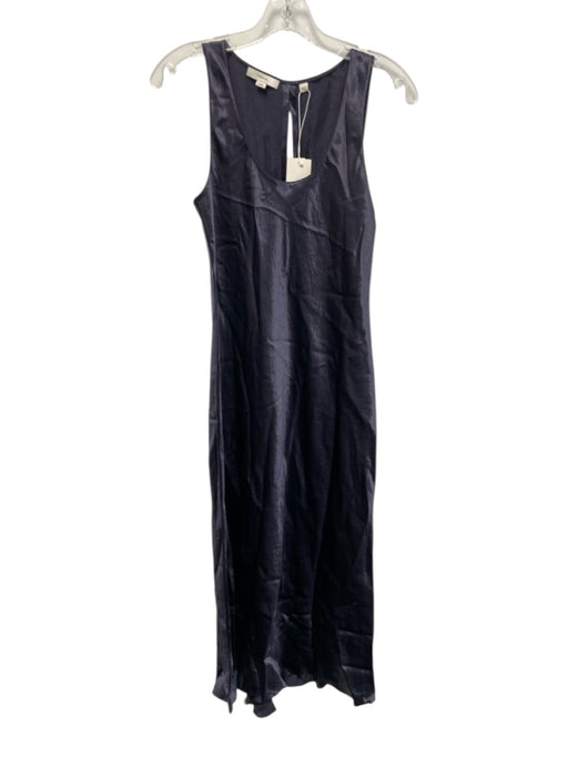 Vince Size XS Slate Blue Acetate Satin Sleeveless Keyhole Back U Neck Dress Slate Blue / XS