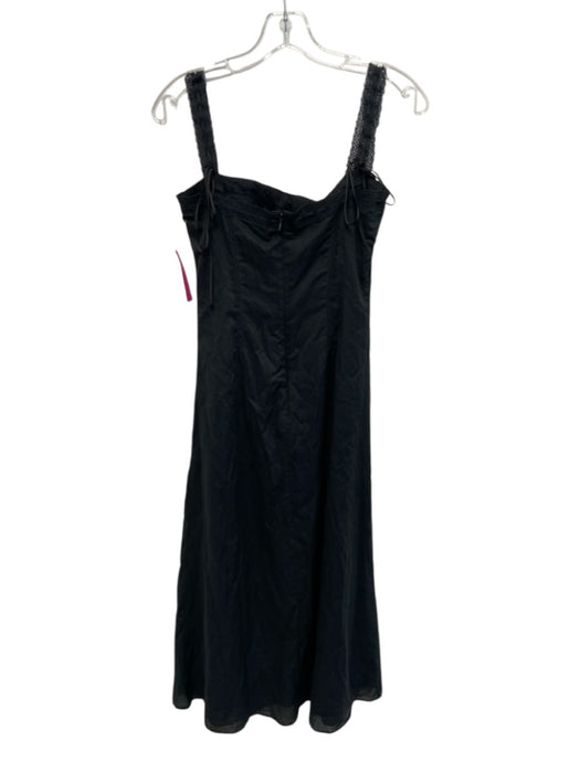Staud Size 0 Black Cotton Lace Accents Ribbon Detail Tie Bow Dress Black / 0