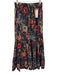 Cara Cara Size XS Navy, Orange, Green Cotton Elastic Waist Floral Tiered Skirt Navy, Orange, Green / XS