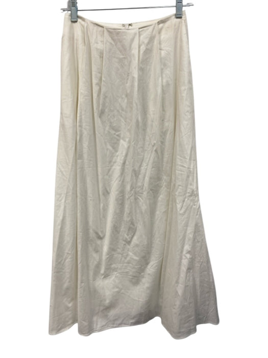 Reformation Size 0 White Cotton Blend Pockets Back Zip Maxi Skirt White / 0