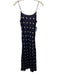 J Crew Size 0 Navy Blue & White Cupro Blend Spaghetti Strap Polka Dot Midi Dress Navy Blue & White / 0