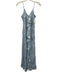 Love Shack Fancy Size 0 Light Blue Silk Blend Spaghetti Strap Ruffle Midi Dress Light Blue / 0