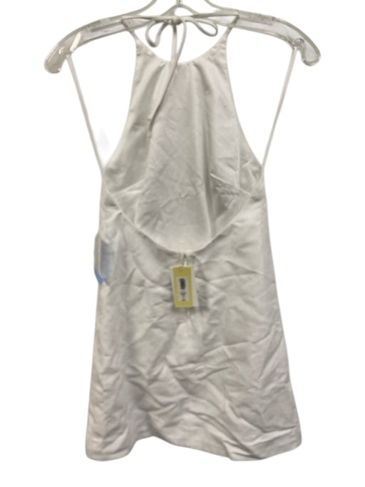 Wilfred Size 00 White Linen Spaghetti Strap Halter tie neck Mini Dress White / 00