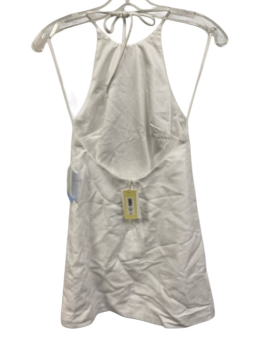 Wilfred Size 00 White Linen Spaghetti Strap Halter tie neck Mini Dress White / 00