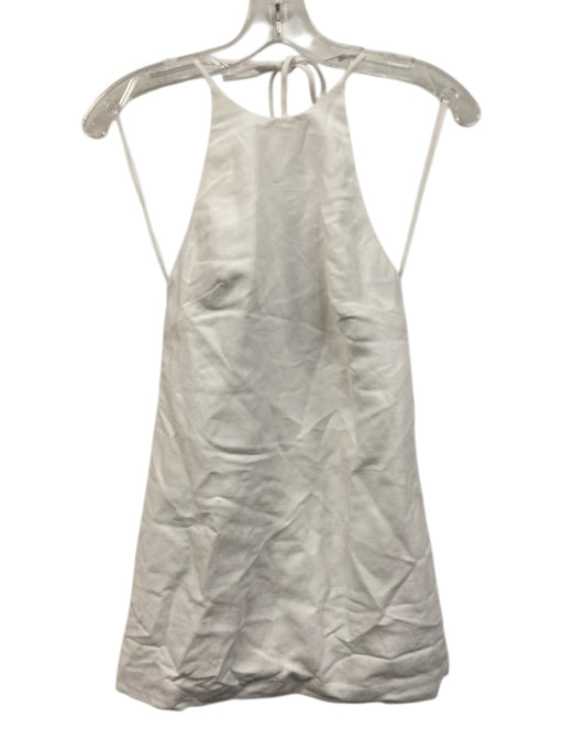Wilfred Size 00 White Linen Spaghetti Strap Halter tie neck Mini Dress White / 00