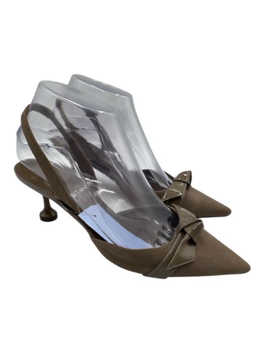 Alexandre Birman Shoe Size 37.5 Taupe Brown Leather Suede Pointed Toe Pumps Taupe Brown / 37.5