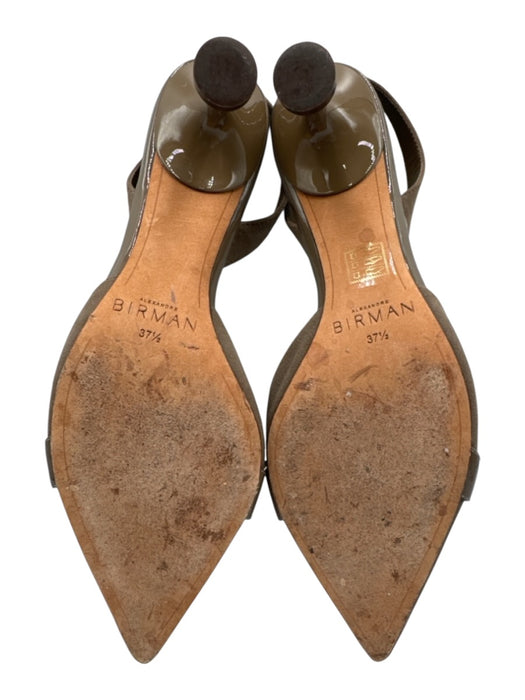Alexandre Birman Shoe Size 37.5 Taupe Brown Leather Suede Pointed Toe Pumps Taupe Brown / 37.5