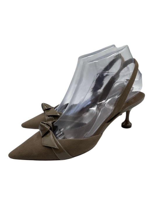 Alexandre Birman Shoe Size 37.5 Taupe Brown Leather Suede Pointed Toe Pumps Taupe Brown / 37.5