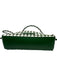 Loeffler Randall Green & White Leather Zip Close Woven Crossbody Strap Bag Green & White / Small