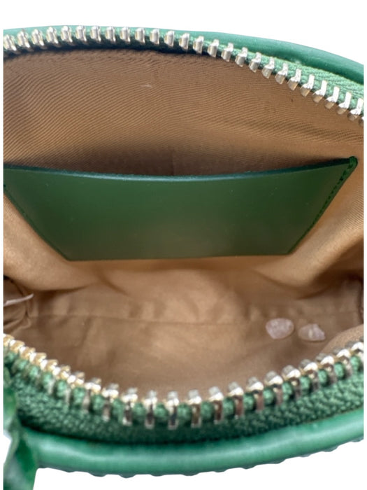 Loeffler Randall Green & White Leather Zip Close Woven Crossbody Strap Bag Green & White / Small