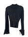 J. Crew by Buci Size XS Black Cotton Cable Knit Open Back turtle neck Sweater Black / XS