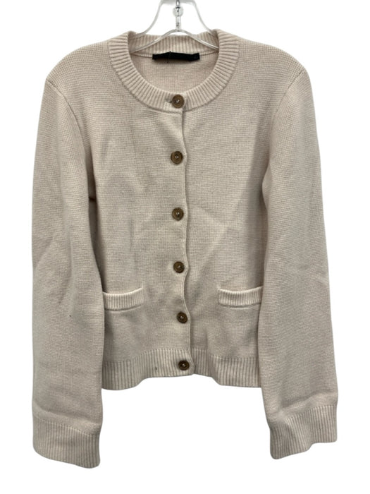Jenni Kayne Size S Cream White Wool & Cashmere Knit Button Up Cardigan Cream White / S
