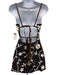 Cynthia Rowley Size 2 Black & White Polyester & Wool Spaghetti Strap Mini Dress Black & White / 2