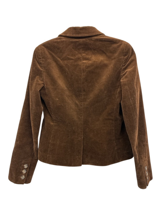 Theory Size 2 Brown Cotton Corduroy Tortoise Buttons Blazer Jacket Brown / 2