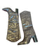 Schutz Shoe Size 7B Brown Leather Croc Embossed Block Heel Over the Knee Boots Brown / 7B