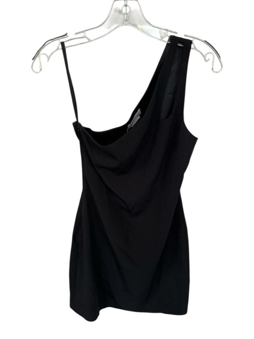 Lovers + Friends Size XS Black Polyester Blend One Shoulder Gathered Side Dress Black / XS