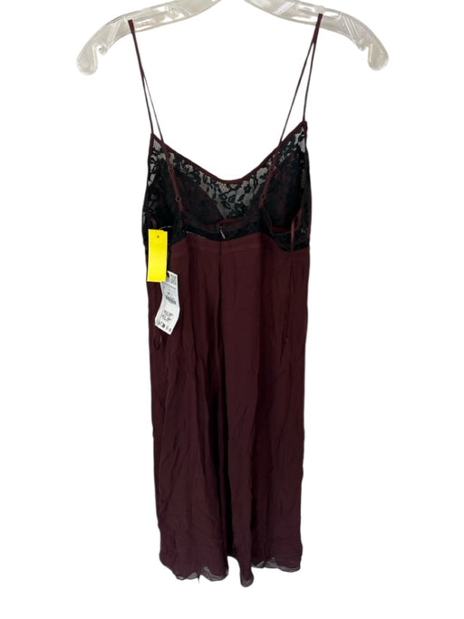 Zara Size S Maroon & Black Polyester Spaghetti Strap Lace Trim Maxi Dress Maroon & Black / S
