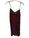 Zara Size S Maroon & Black Polyester Spaghetti Strap Lace Trim Maxi Dress Maroon & Black / S