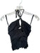 Ulla Johnson Size 4 Black Cotton Halter Neck Pleated Back Zip Cropped Top Black / 4
