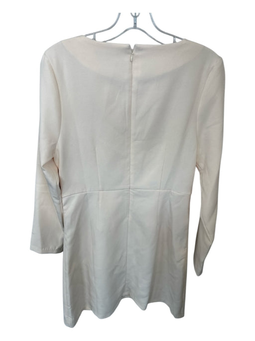 Maac Size 8 Cream & Black Polyester Long Sleeve Back Zip Dress Cream & Black / 8