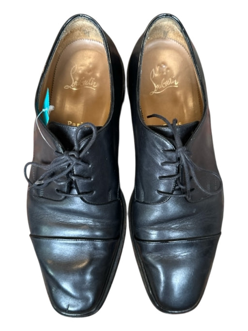 Louis Vuitton Shoe Size 41 Black Leather Lace Up Square Toe Men's Oxford 41