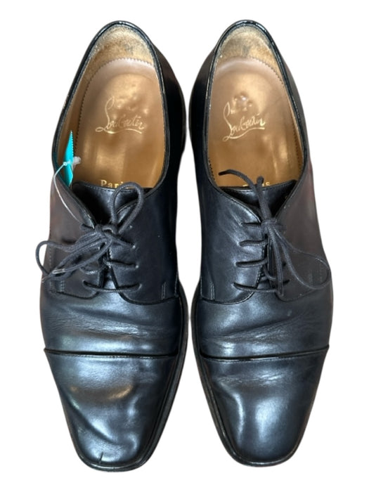 Louis Vuitton Shoe Size 41 Black Leather Lace Up Square Toe Men's Oxford 41