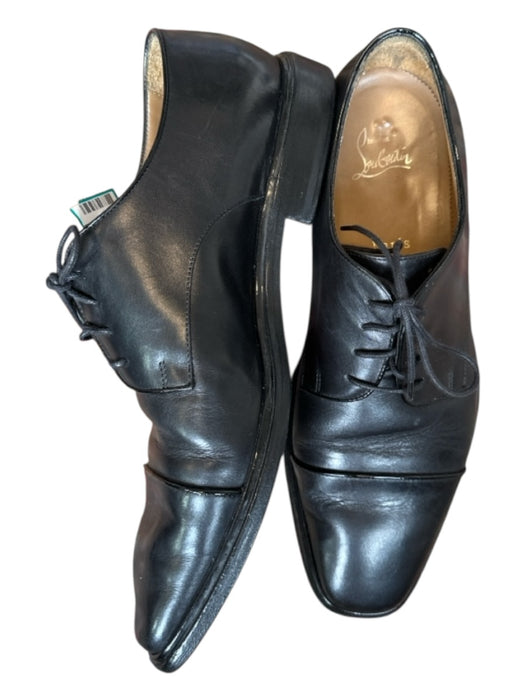 Louis Vuitton Shoe Size 41 Black Leather Lace Up Square Toe Men's Oxford 41