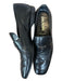 Prada Shoe Size 7 Black & Silver Leather logo Square Toe Men's Loafers 7