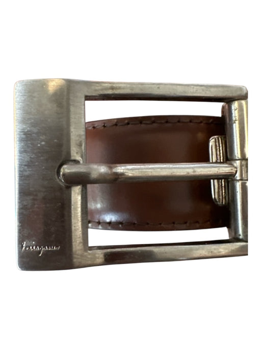 Salvatore Ferragamo Brown & Black Leather Reversible SHW Men's Belt
