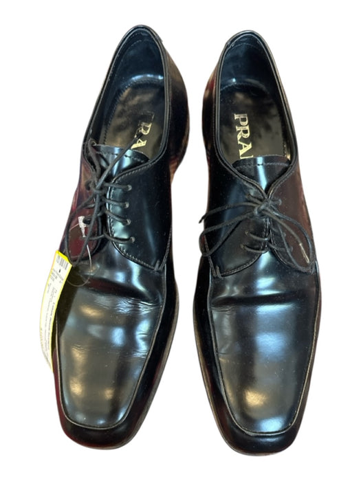 Prada Shoe Size 7 Black Leather Lace Up Men's Loafers Black / 7